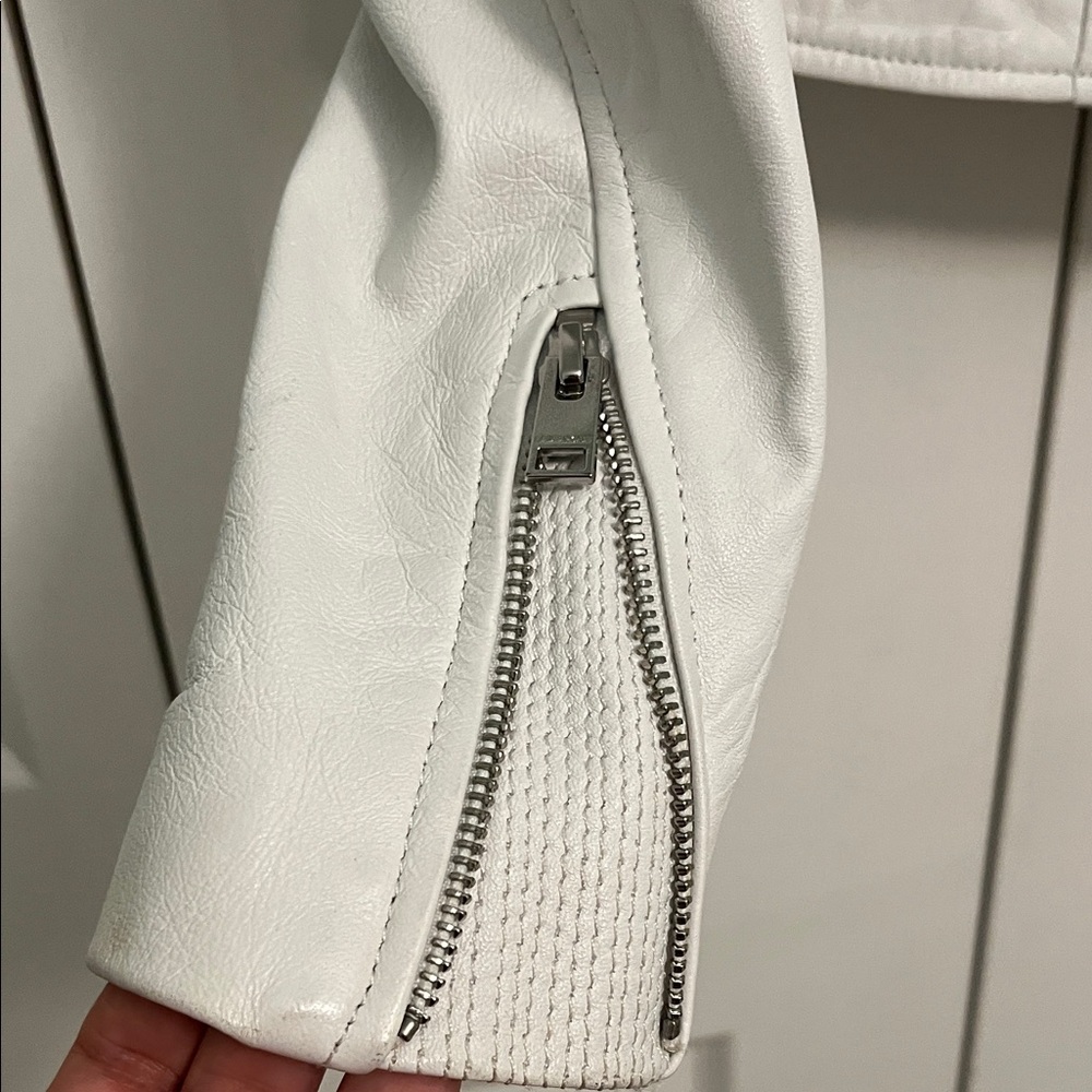 Lamarque White Leather Jacket Medium - image 3